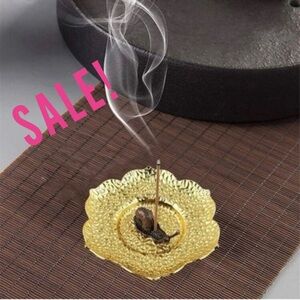 3/$22🩶 Tiny Snail Incense Stick Holder Lotus Flower Leaf Tray Copper Brass Metal